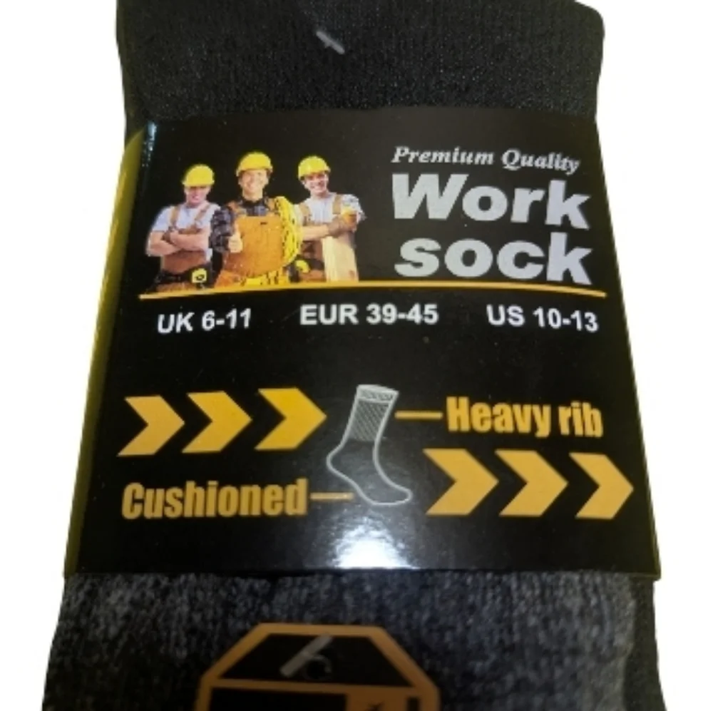 Premium Quality Work Sock - Black and Gray